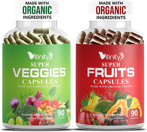 Made with Organic Fruits & Veggies Capsules-Superfood Vegetable Vitamin Supplement for Women & Men-Blend of Fruits and Greens for Daily Health.Fruits and Vegetables Supplements (30-Day Supply) Made with Organic Fruits & Veggies Capsules-Superfood Vegetable Vitamin Supplement for Women & Men-Blend of Fruits and Greens for Daily Health.Fruits and Vegetables Supplements (30-Day Supply)