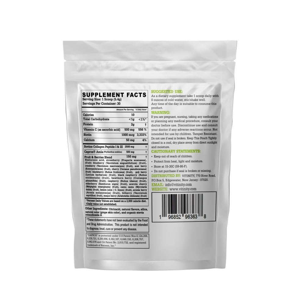 VITINITY Super Food Collagen Powder with CLINICALLY Proven Ingredient for Adults. (AMLA)